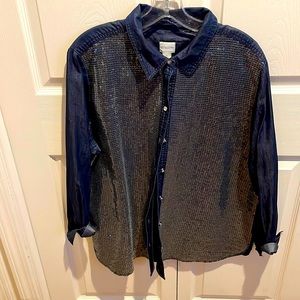 Chico long sleeve denim bedazzled top